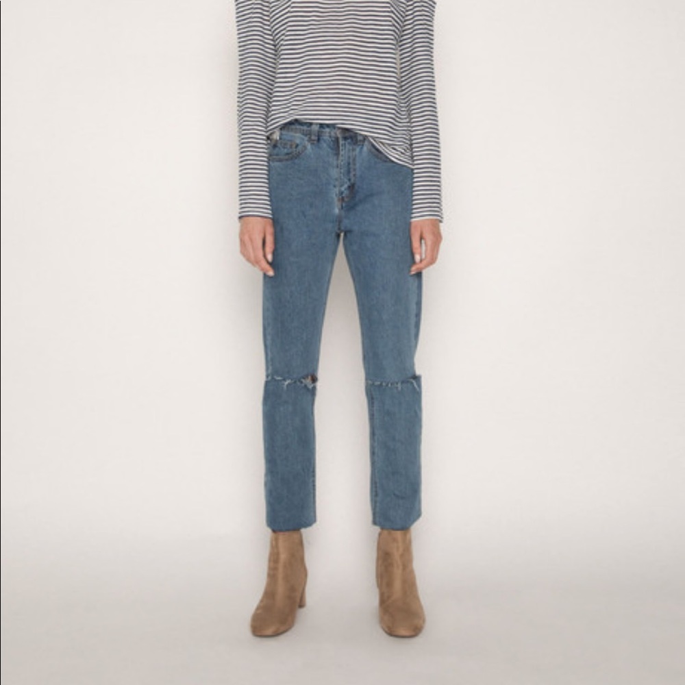 Oak + Fort Ripped Jeans